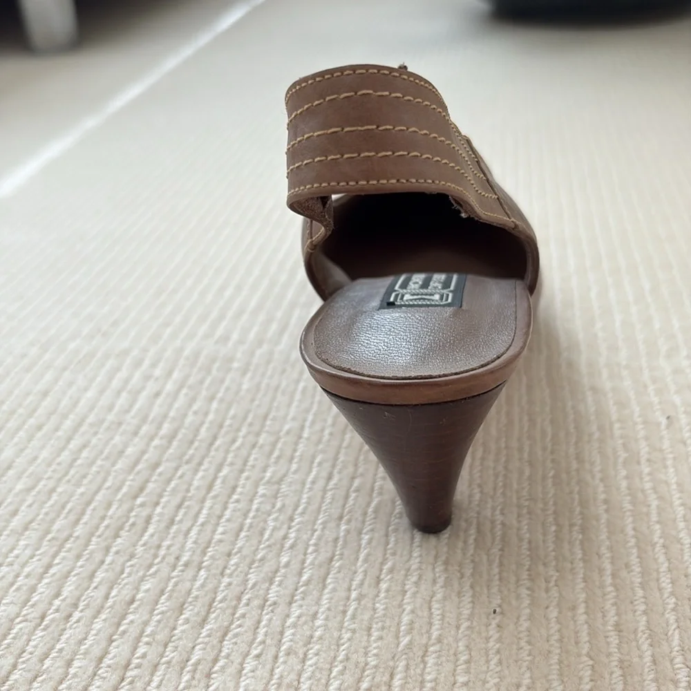MONTBUI Elegant Brown Slingback Heels